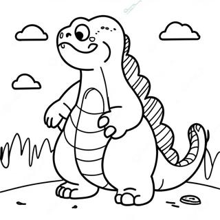 Page De Coloriage Mignonne De Godzilla Damong Us 135213-67108