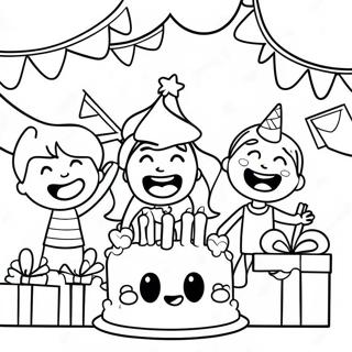 Page De Coloriage De Scene De Fete Joyeuse Pour Le 8eme Anniversaire 135240-67135
