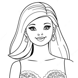 Tête De Barbie Pages À Colorier