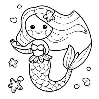 Page De Coloriage Sirene Joueuse Avec Etoile De Mer 135492-67328