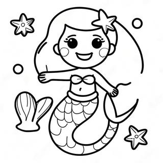 Page De Coloriage Sirene Heureuse Avec Des Coquillages 135494-67335