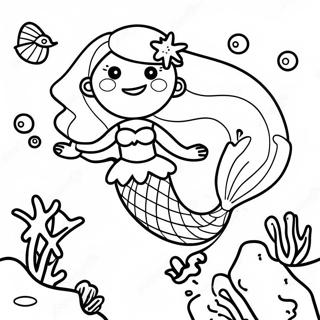 Sirene Aventureuse Explorant Le Recif Corallien A Colorier 135495-67338