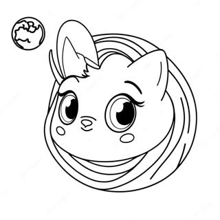 Luna Mignonne Avec La Terre A Colorier 135519 67352