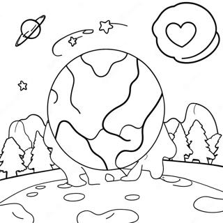 Scene Fantaisiste De Terre A Luna A Colorier 135521 67357