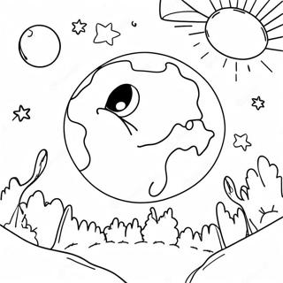 Scene Fantaisiste De Terre A Luna A Colorier 135521 67358