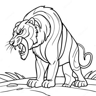 Page De Coloriage De Tigre A Dents De Sabre Feroce 135622-67425