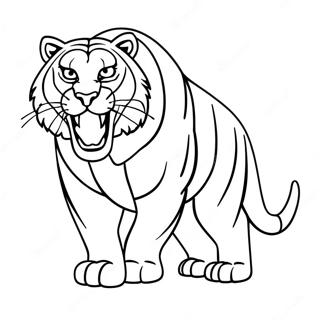 Page De Coloriage De Tigre A Dents De Sabre Majestueux 135624 67434