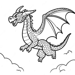 Page A Colorier Dragon Majestueux Volant Dans Le Ciel 135700-67489