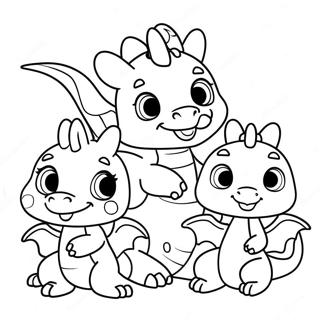 Page A Colorier Bebe Dragon Mignon Jouant Avec Des Amis 135701-67495