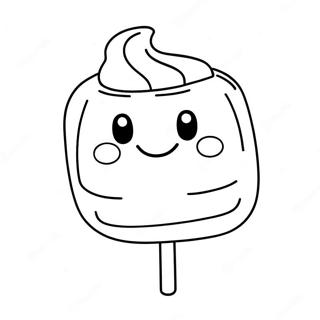 Page De Coloriage De Marshmallow Heureux Avec Un Visage Souriant 135752 67534