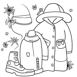 Vêtements D'hiver Pages À Colorier