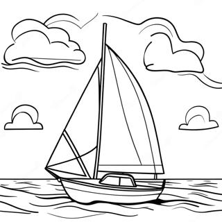 Page De Coloriage De Voilier Au Coucher Du Soleil 135830-67594