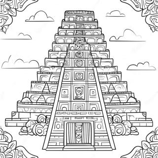 Page De Coloriage Dun Temple Maya Complexe 135853-67606