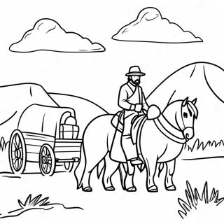 Page De Coloriage De Pionniers Voyageant Sur La Piste De Loregon 135879-67629