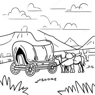 Page De Coloriage De Pionniers Voyageant Sur La Piste De Loregon 135879-67630