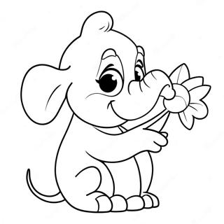 Page De Coloriage De Horton Avec Une Fleur 135906-67657