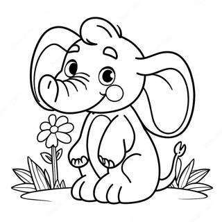 Page De Coloriage De Horton Avec Une Fleur 135906-67660