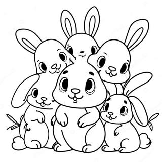 Page De Coloriage De Famille De Lapins Realistes 135980-67713