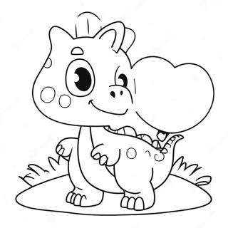 Page De Coloriage Dun Adorable Dinosaure Tenant Un Coeur 136360-68006