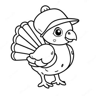 Page De Coloriage De Bebe Dinde Avec Un Chapeau 136389 68037