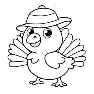 Page De Coloriage De Bebe Dinde Avec Un Chapeau 136389 68039