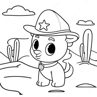 Page A Colorier De Sheriff Callie Dans Une Scene Desertique Coloree 136490 68112