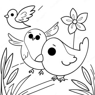 Page De Coloriage Doiseaux Et De Fleurs 136540-68142