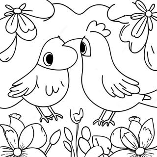 Page De Coloriage Doiseaux Et De Fleurs 136540-68143