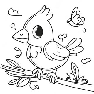 Page De Coloriage Doiseaux Colores Et De Fleurs Vibrantes 136541-68146