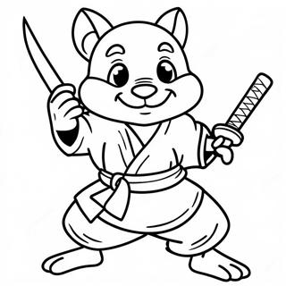 Splinter Dans Une Pose Darts Martiaux Page De Coloriage 136620-68209