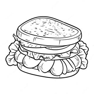 Sandwich Vegetarien Page De Coloriage 136647-68233