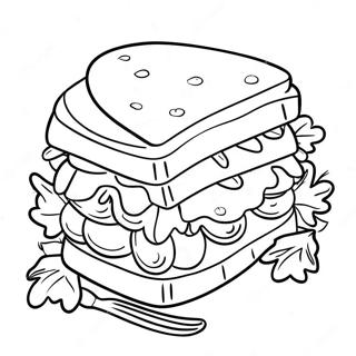 Sandwich Vegetarien Page De Coloriage 136647-68235