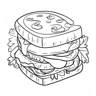 Sandwich Vegetarien Page De Coloriage 136647-68236