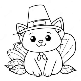 Chat De Thanksgiving Pages À Colorier