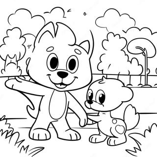 Page A Colorier Bluey Et Bingo Jouant Dans Le Parc 1368-1995