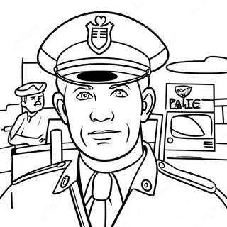 Policier Repondant A Un Appel Page A Colorier 137186 68802