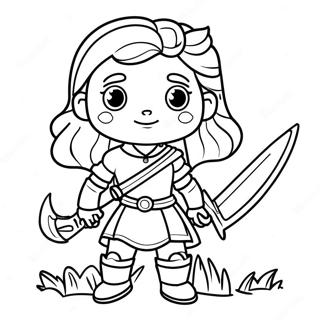 Page De Coloriage Dune Fille Fantastique Courageuse Avec Une Epee 137338-68918