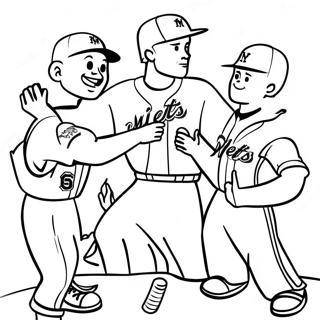 Page De Coloriage Des Joueurs Des Mets Celebrant 137492-69044