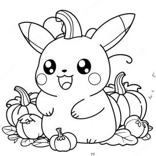 Page De Coloriage De Pikachu Adorable Dans Une Citrouille 137542-69073