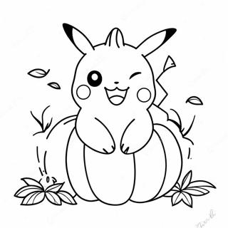 Page De Coloriage De Pikachu Adorable Dans Une Citrouille 137542-69074