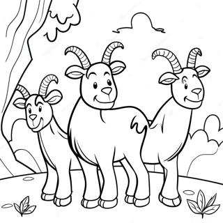 3 Billy Goats Gruff Pages À Colorier