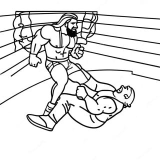 Page De Coloriage De La Bataille Dans Le Ring Wwe 137647-69162