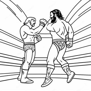 Page De Coloriage De La Bataille Dans Le Ring Wwe 137647-69163