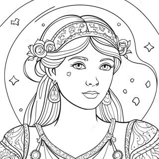 Page De Coloriage De La Constellation De La Vierge Detaillee 138057 69482