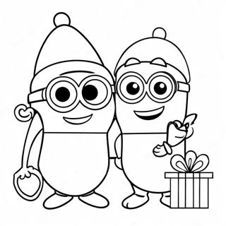 Page De Coloriage Des Minions Joyeux Avec Des Cadeaux 138236-69622
