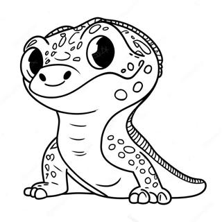 Page De Coloriage De Gecko Leopard De Dessin Anime 138365 69723