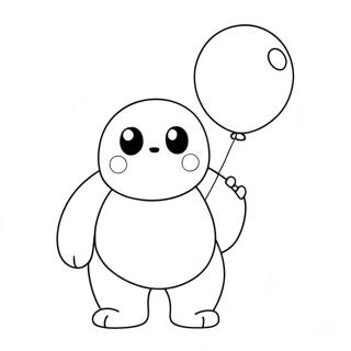 Page De Coloriage Baymax Mignon Avec Un Ballon 138439-69775