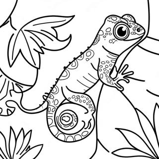 Gecko Colore Dans La Jungle Page A Colorier 138515-69835