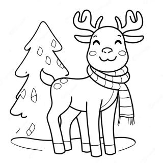 Renne Joueur Avec Une Echarpe Page A Colorier 138542 69859