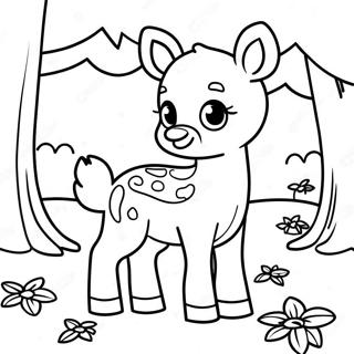 Mignon Faon Dans La Foret Page De Coloriage 138695-69973